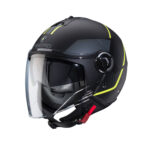 CASCO JET CABERG V4 X NERO OPACO ANTRACITE GIALLO
