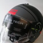 CASCO JET CABERG V4 NERO OPACO ANTRACITE ARANCIONE