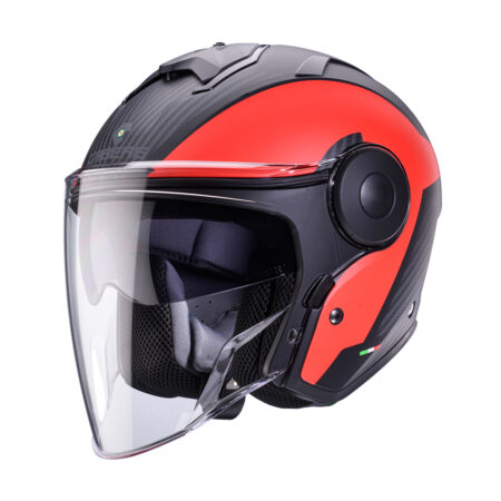 CASCO CABERG MILANO 64 NERO OPACO/ROSSO