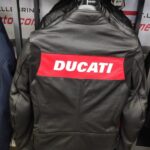 DUCATI DAINESE GIACCA IN PELLE NERA ROSSA